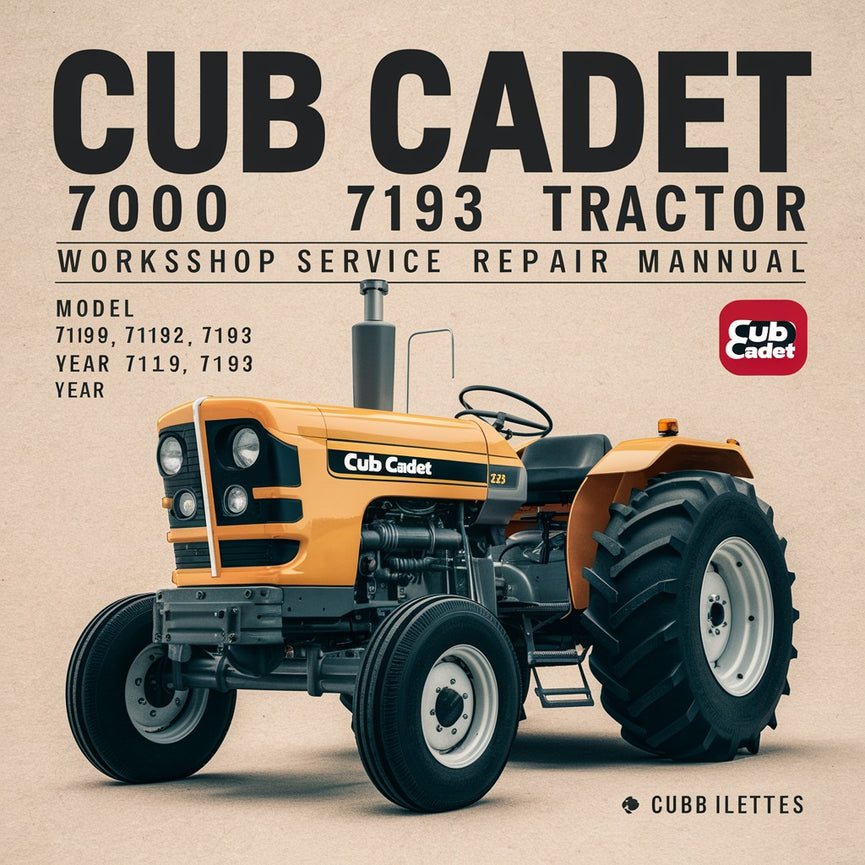 Cub Cadet 7000 7192 7193 Manual de reparación de servicio de taller de tractor