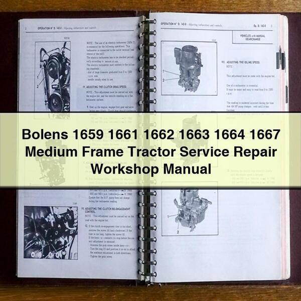 Bolens 1659 1661 1662 1663 1664 1667 Medium Frame Tractor Service Repair Workshop Manual