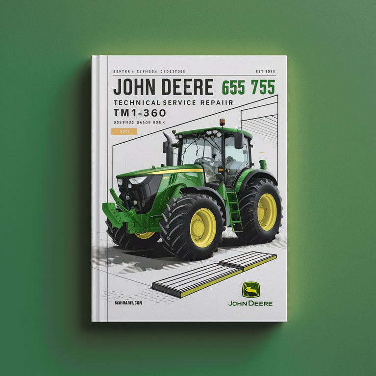 John Deere 655 755 855 955 Tractor TM1360 Manual de reparación de servicio técnico.