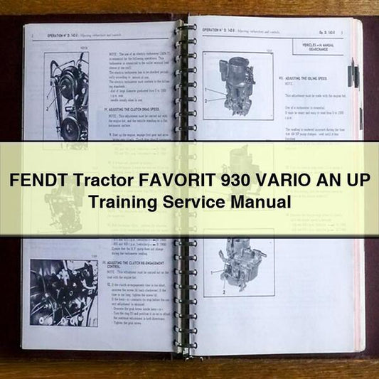 Fendt Tractor Favorit 930 Vario UP Training Service Repair Workshop Manual