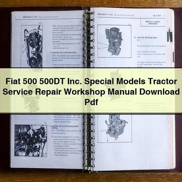 Fiat 500 500DT Inc. Modelos Especiales Manual de Taller de Reparación de Servicio de Tractor Descargar Pdf