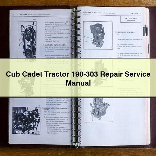 Manuel de réparation du tracteur Cub Cadet 190-303 Télécharger le PDF