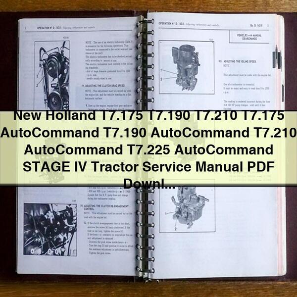 New Holland T7.175 T7.190 T7.210 T7.175 AutoCommand T7.190 AutoCommand T7.210 AutoCommand T7.225 AutoCommand STAGE IV Manual de reparación del servicio del tractor Descargar PDF