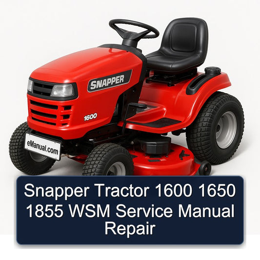 Snapper Tractor 1600 1650 1855 WSM Service Repair Workshop Manual