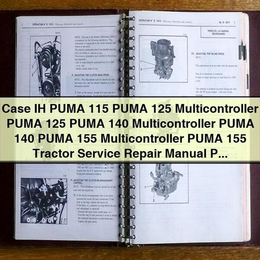 Case IH Puma 115, 125, 140, 155 Multicontroller Tractor Service Repair Workshop Manual