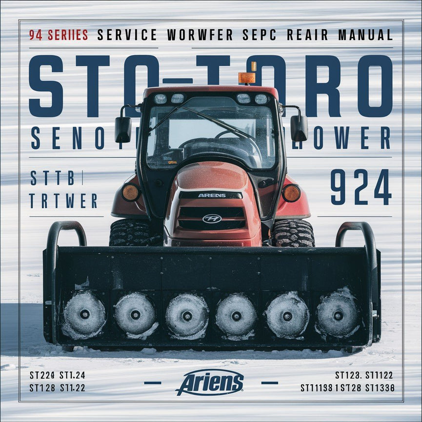 Ariens 924 Series Snöslunga Sno-Thro Service Verkstad Reparationshandbok Snökastare Blåsare STT8 ST824 ST828 ST924 ST928 ST1024 ST1028 ST1032 ST1128 ST1132 ST1228 ST1232 ST1236