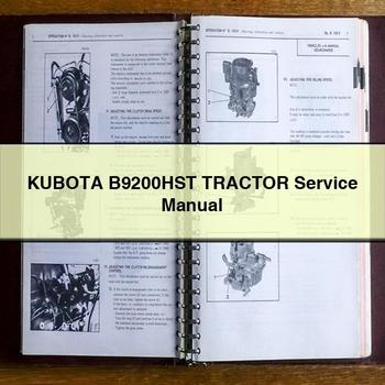 Manual de reparación del servicio del tractor KUBOTA B9200HST Descargar PDF