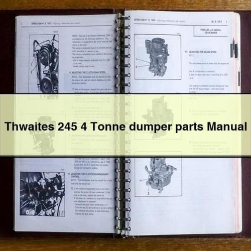 Thwaites 245 4 Tonne dumper parts Manual PDF Download