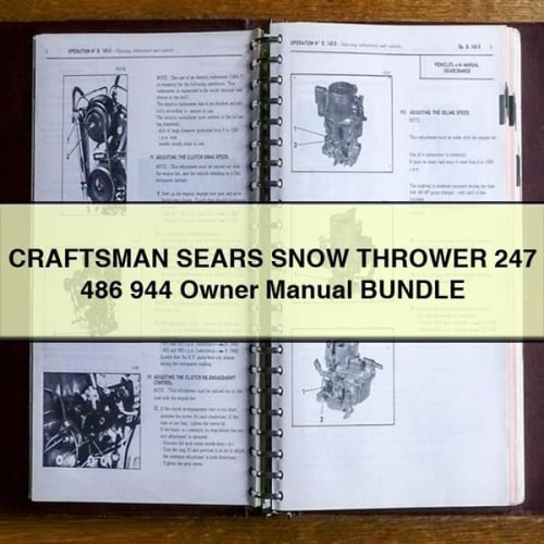 CRAFTSMAN SEARS SNOW THROWER 247 486 944 Owner Manual BUNDLE PDF Download