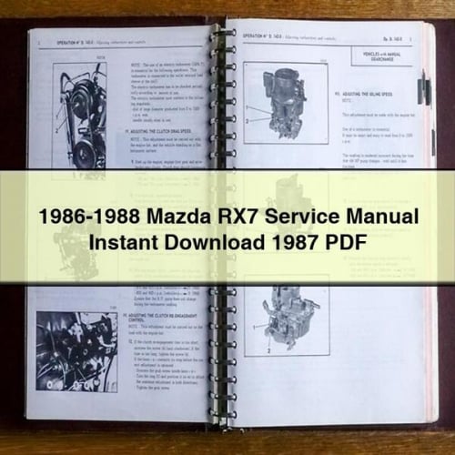 1986-1988 Mazda RX7 Manual de reparación de servicio Descargar 1987 PDF