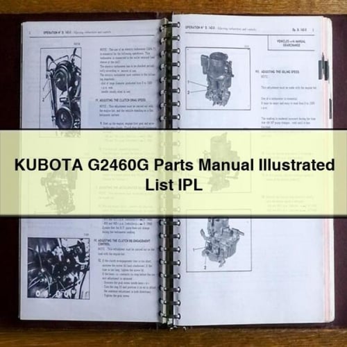 KUBOTA G2460G Parts Manual ILLUSTRATED List IPL PDF Download