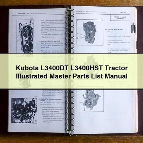 Kubota L3400DT L3400HST Tractor Illustrated Master Parts List Manual PDF Download