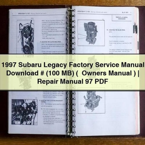 1997 Subaru Legacy Factory Service Manual Télécharger # (100 Mo) (+ Manuel du propriétaire) | Manuel de réparation 97 PDF