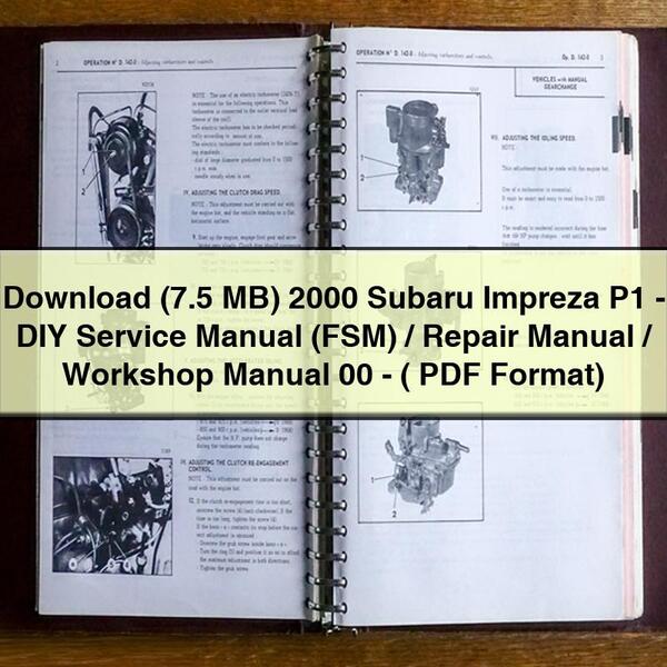 (7.5 MB) 2000 Subaru Impreza P1-DIY Service Manual (FSM)/Repair Manual/Workshop Manual 00-( Format)