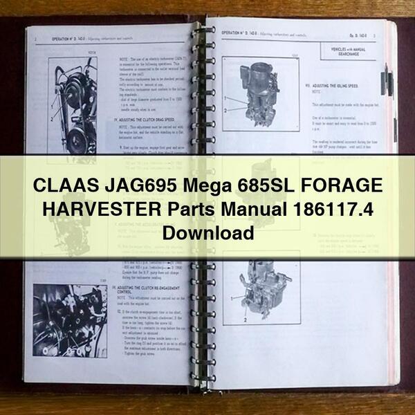 CLAAS JAG695 Mega 685SL FORAGE HARVESTER Parts Manual 186117.4