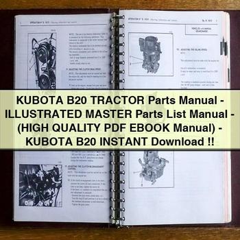 KUBOTA B20 Tractor Parts Manual-Illustrated Master Parts List Manual-(HIGH QUALITY EBook Manual)-KUBOTA B20