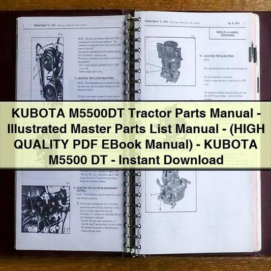 Kubota M5500DT Tractor Parts -illustrated Master -( )-kubota M5500 DT Catalog
