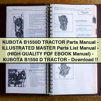 KUBOTA B1550D Tractor Parts Manual-Illustrated Master Parts List Manual-(HIGH QUALITY EBook Manual)-KUBOTA B1550 D Tractor-