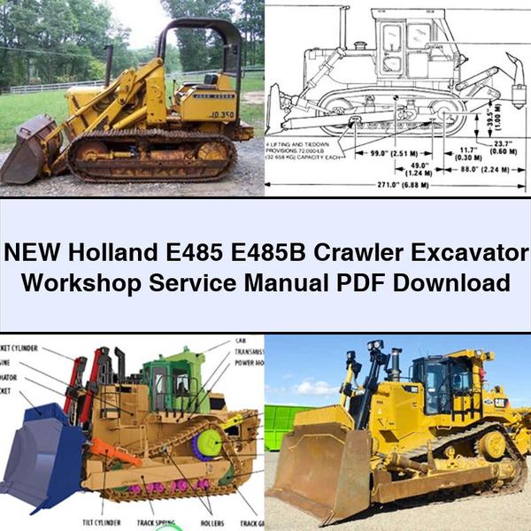 New Holland E485 E485B Crawler Excavator Workshop Service Repair Manual