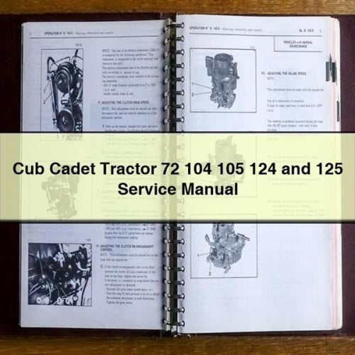 Cub Cadet Tractor 72 104 105 124 y 125 Manual de servicio Descargar PDF