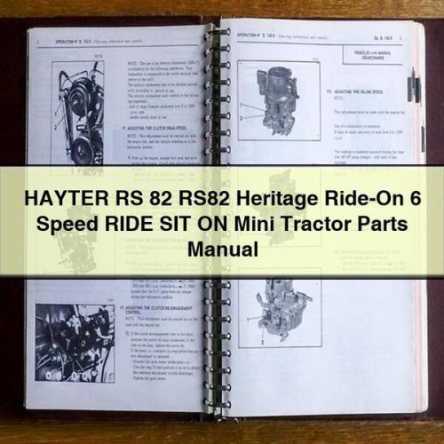 HAYTER RS 82 RS82 Heritage Ride-On 6 vitesses RIDE SIT ON Mini Tractor Parts Manual PDF Télécharger