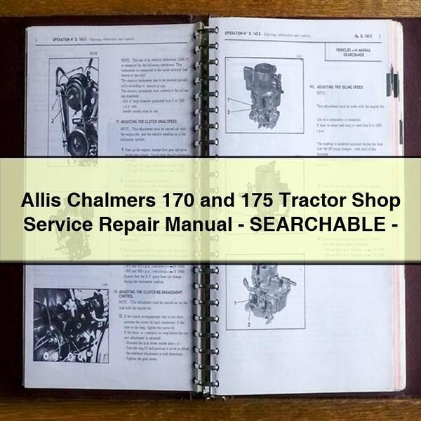 Manuel de réparation du service d'atelier de tracteurs Allis Chalmers 170 et 175-RECHERCHE-PDF Télécharger