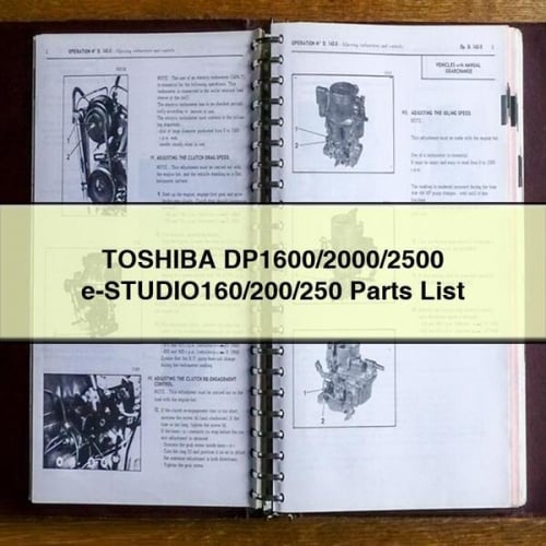 TOSHIBA DP1600/2000/2500 e-STUDIO160/200/250 Parts List
