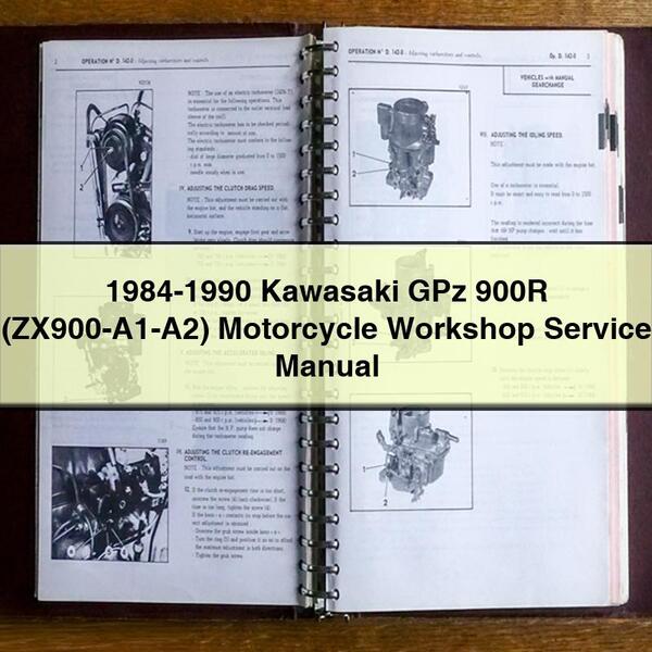 1984-1990 Kawasaki GPz 900R (ZX900-A1-A2) Manual de servicio de taller de motocicletas Descargar PDF