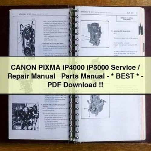 CANON PIXMA iP4000 iP5000 Service / Repair Manual + Parts Manual - * Best * - PDF Download