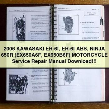 2006 KAWASAKI ER-6f ER-6f ABS NINJA 650R (EX650A6F EX650B6F) Motorcycle Service Repair Manual