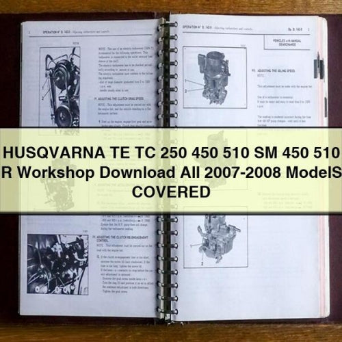 HUSQVARNA TE TC 250 450 510 SM 450 510 R Workshop Download All 2007-2008 ModelS COVERED