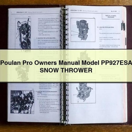 Manual del propietario Poulan Pro Modelo PP927ESA LANZADOR DE NIEVE Descargar PDF