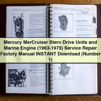 Mercury MerCruiser Stern Drive Units and Marine Engine (1963-1973) Service Repair Factory Manual  (Number 1)