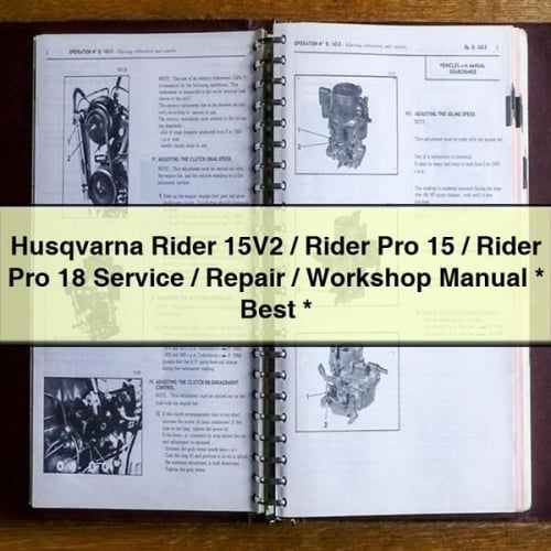 Husqvarna Rider 15V2, Rider Pro 15, & Rider Pro 18 Service & Repair Manual (PDF)