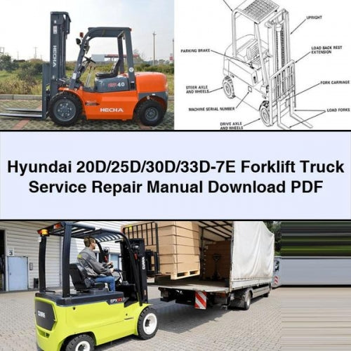 Hyundai 20D/25D/30D/33D-7E Forklift Service & Repair Manual (PDF)