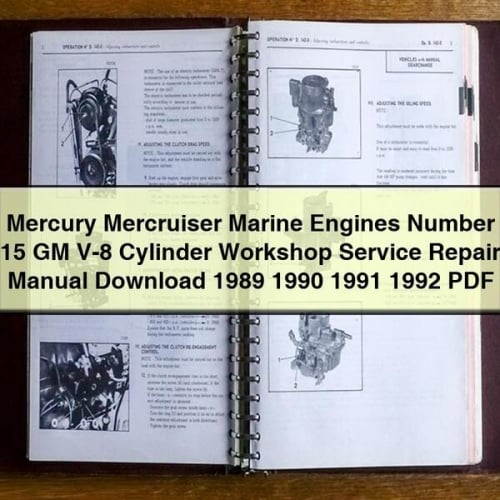 Mercury Mercruiser Marine Engines Number 15 GM V-8 Cylinder Workshop Service Repair Manual Download 1989 1990 1991 1992 PDF