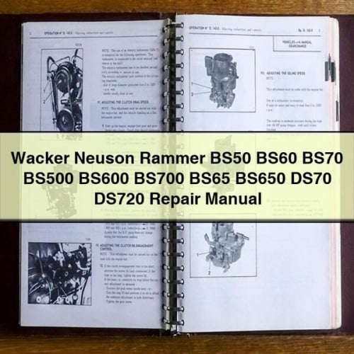 Wacker Neuson Rammer BS50 BS60 BS70 BS500 BS600 BS700 BS65 BS650 DS70 DS720 Repair Manual PDF Download