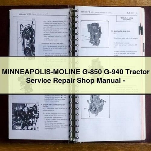 Manual de taller de reparación de servicio de tractor MINNEAPOLIS-MOLINE G-850 G-940 - Descargar PDF