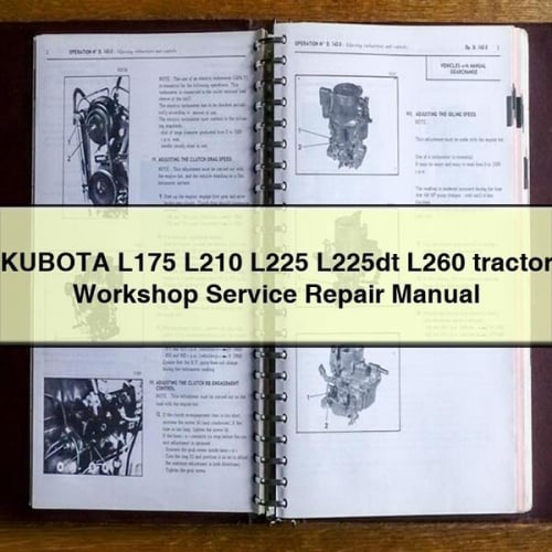 Manual de reparación de servicio de taller de tractor KUBOTA L175 L210 L225 L225dt L260 Descargar PDF