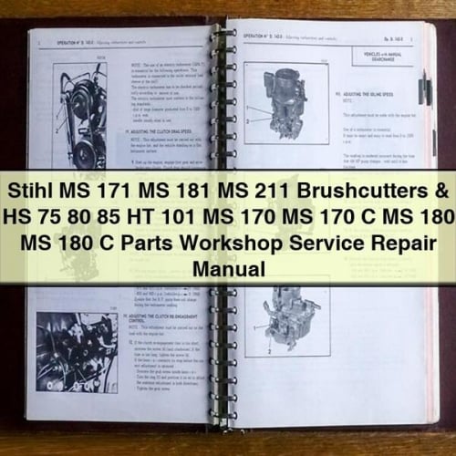 Stihl MS 171, 181, 211 Brushcutters & HS 75, 80, 85, HT 101, MS 170, 170C, 180, 180C Parts, Service, & Repair Manual (PDF)