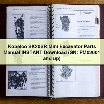 Kobelco SK20SR Mini Excavator Parts Manual  (SN: PM02001 and up)