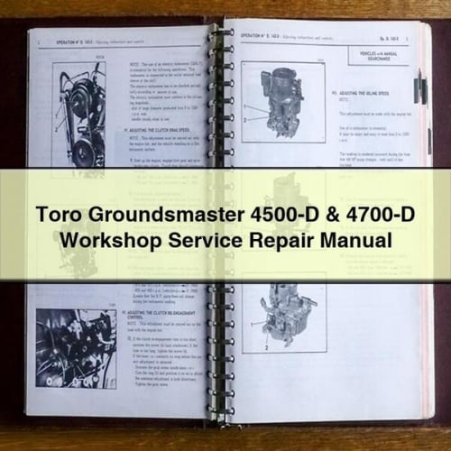 Manuel de réparation du service d'atelier Toro Groundsmaster 4500-D et 4700-D Télécharger le PDF