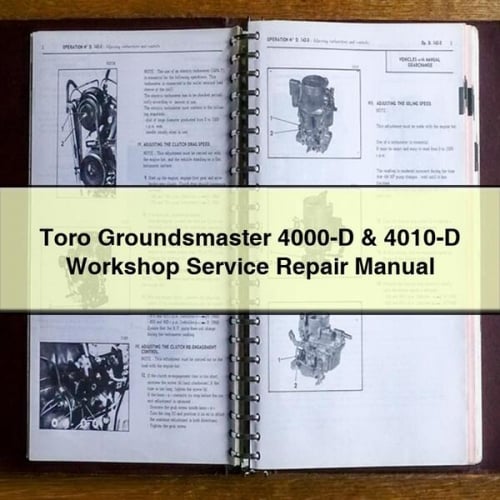 Manuel de réparation du service d'atelier Toro Groundsmaster 4000-D et 4010-D Télécharger le PDF