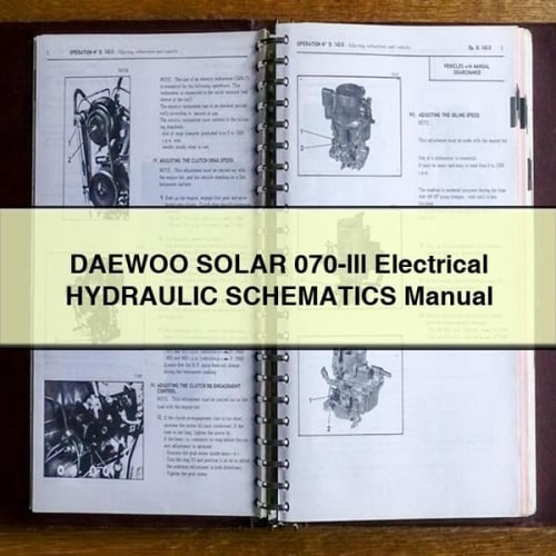 DAEWOO SOLAR 070-lll Electrical HYDRAULIC SCHEMATICS Manual PDF Download