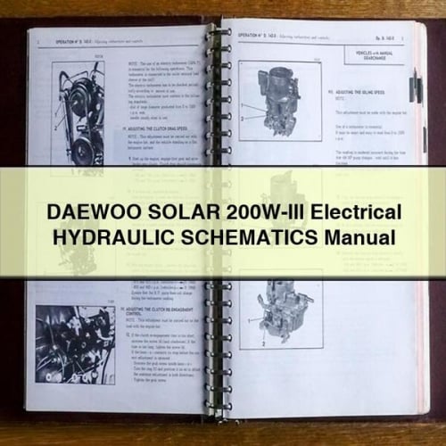 DAEWOO SOLAR 200W-lll Electrical HYDRAULIC SCHEMATICS Manual PDF Download