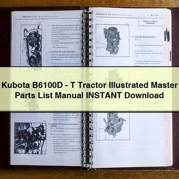 Kubota B6100D-T Tractor Illustrated Master Parts List Manual