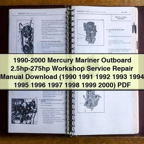 1990-2000 Mercury Mariner Outboard 2.5hp-275hp Workshop Service Repair Manual Download (1990 1991 1992 1993 1994 1995 1996 1997 1998 1999 2000) PDF