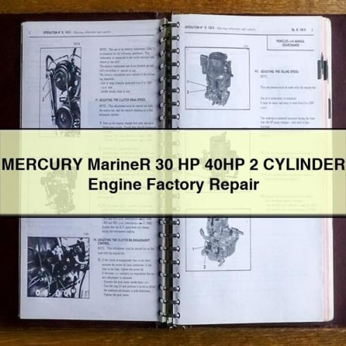 MERCURY MarineR 30 HP 40HP 2 CYLINDER Engine Factory Repair