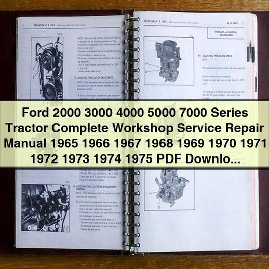 1965-2000 Ford 3000 4000 5000 7000 Series Tractor Service Repair Workshop Manual