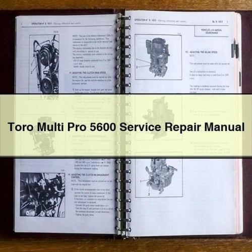 Toro Multi Pro 5600 Service Manuel de réparation Télécharger le PDF